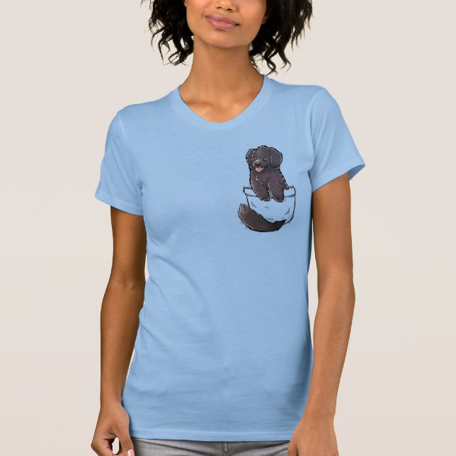 T-shirt Pocket Cut Chien de Terre-Neuve (Devant)