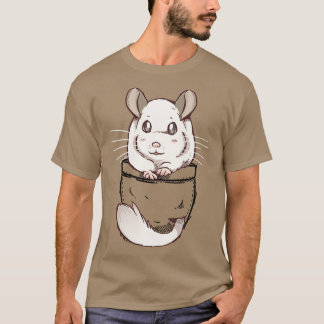 T-shirt Pocket Cute blanc Chinchilla