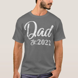 T-shirt Pocket Dad Est 2022 Fête des pères Promue À Papa