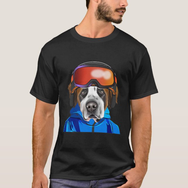 T-shirt Pocket de snowboard St. Bernard Skier (Devant)