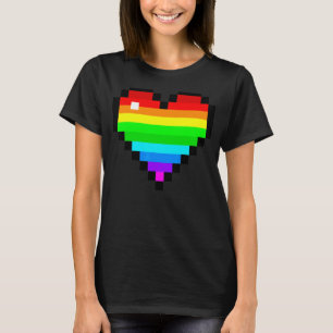 T-shirt Pocket Gaymer Lgbt Retro Pride Gay Gamer Pixel He