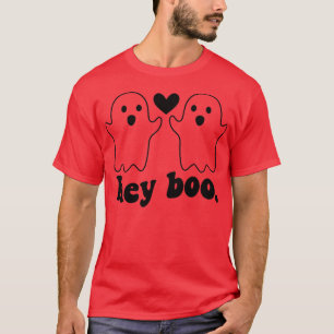 T-shirt Pocket Hey Boo Ghost Couple Spooky Season Funny Ha