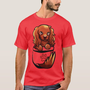 T-shirt Pocket mignonne Irlandais Setter Chien