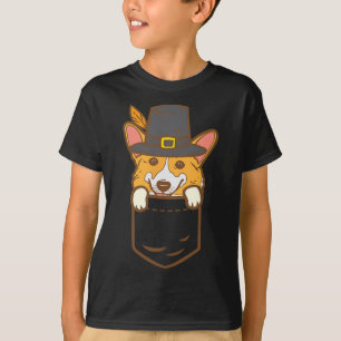 T-shirt Pocket Pilgrim Welsh Corgi Amoureux des chiens Cut