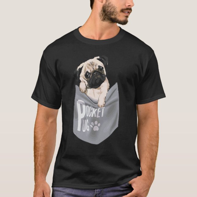 T-shirt Pocket Pug (Devant)