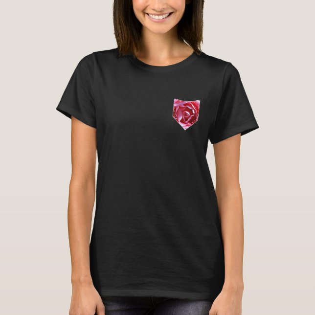 T-shirt Pocket rose Rétro Roses jardinier Floral (Devant)