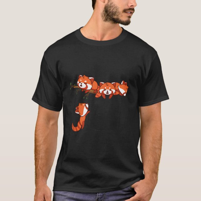 T-shirt Pocket Series Red Panda Playing Bear (Devant)