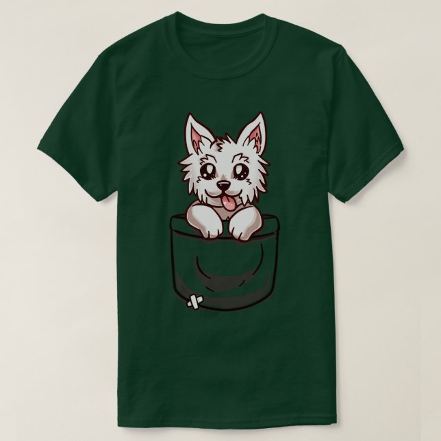 T-shirt Pocket West Highland Terrier (Design devant)