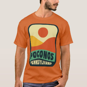 T-shirt Pocono Mountains Pennsylvania Retro Sunset Badge