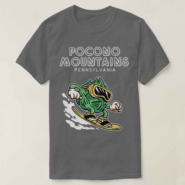T-shirt Pocono Mountains Pennsylvanie Funny Snowboard (Design devant)