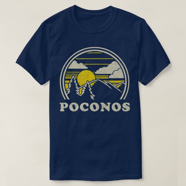 T-shirt Poconos Pennsylvania PA Vintage Randonnées Montagn (Design devant)