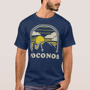 T-shirt Poconos Pennsylvania PA Vintage Randonnées Montagn