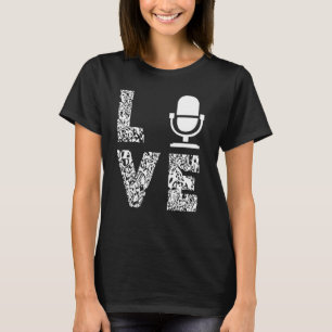 T-shirt Podcast Microphone Love Podcast Podcast Leopard