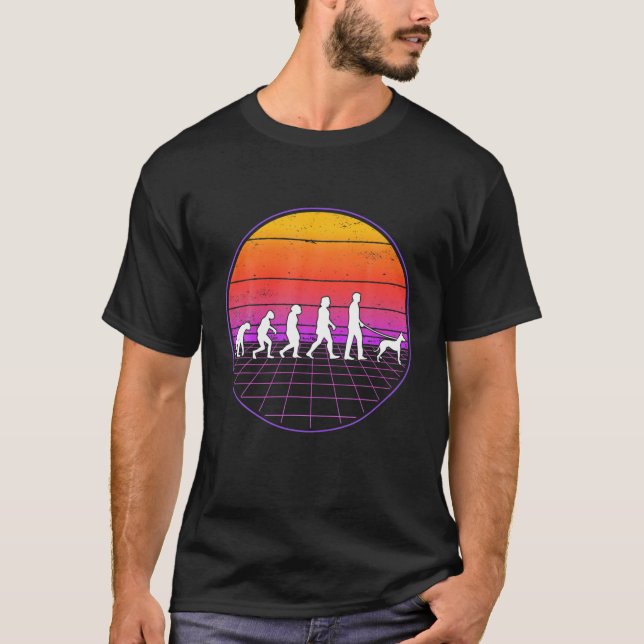 T-shirt Podenco Evolution Vaporwave Ibiza Hound Podenco (Devant)