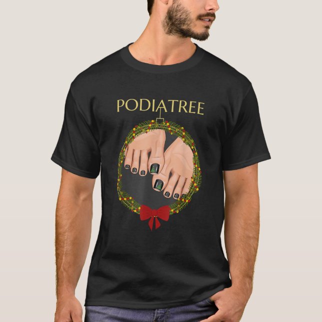 T-shirt Podiatrie Arbre de Noël Podiatre pied Médicale com (Devant)