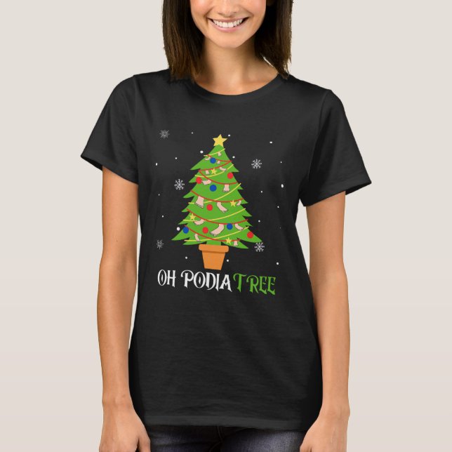T-shirt Podiatrié noël arbre podiatre pied médical comme (Devant)