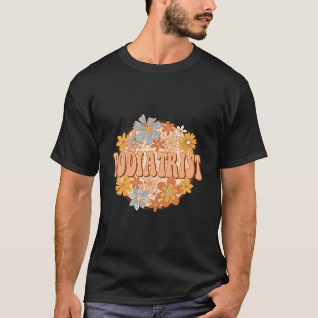 T-shirt Podologue Fleurs de Léopard Podologie Soins de Bea (Devant)