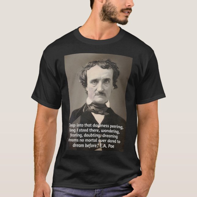 T-shirt Poe Citation sur l'obscurité et les rêves (Devant)