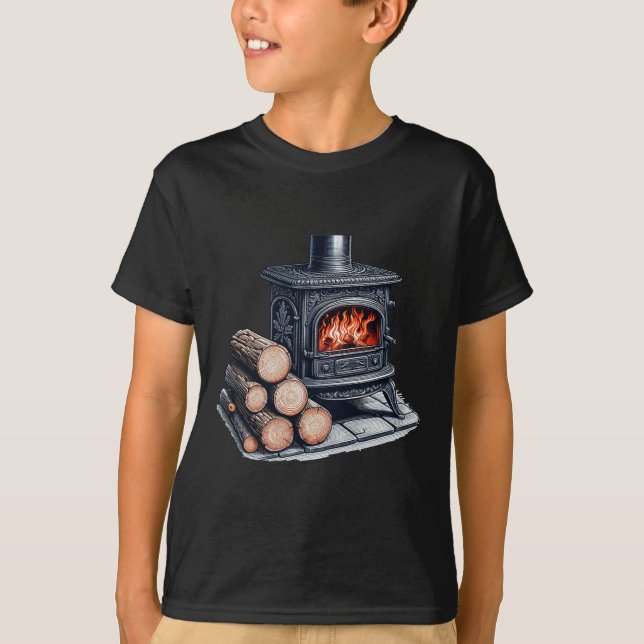 T-shirt Poêle à bois (Devant)