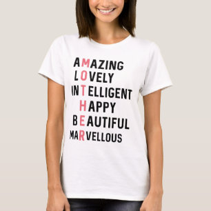 T-shirt Poème Acrostique de la mère // Cadeau de la fêt