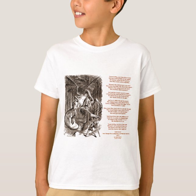 T-shirt Poème de Jabberwocky par Lewis Carroll (Devant)
