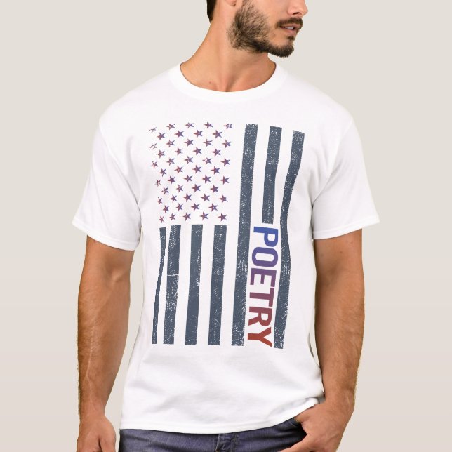 T-shirt Poème Poème de Poésie du drapeau américain (Devant)