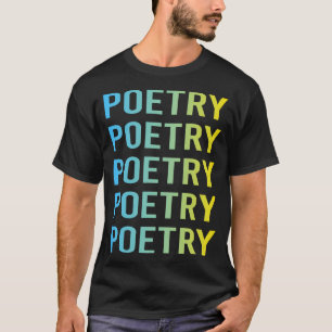 T-shirt Poème poésie bleu-jaune