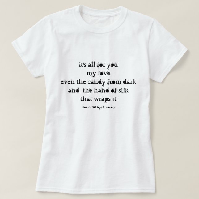 T-shirt Poème sur l'amour et les ténèbres (Design devant)