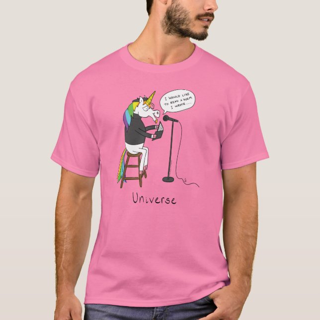 T-shirt Poésie Unicorne Poète drôle (Devant)