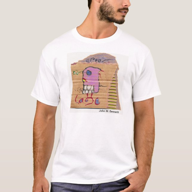 T-shirt Poésie visuelle par John M. Bennett (Devant)