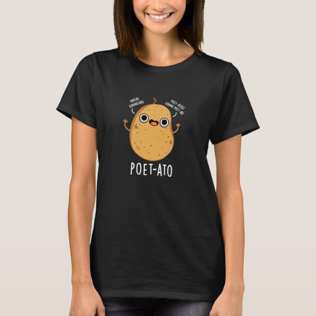 T-shirt Poète ato Funny Veggie Potato Pun Dark BG (Devant)