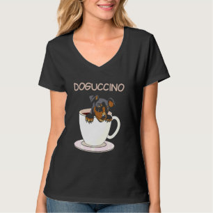 T-shirt Poète Dogpuccino Dans Un Café Cappuccino Chien Paj