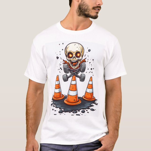 T-shirt Pogo Bones � Crazy Skeleton on the Move (Devant)