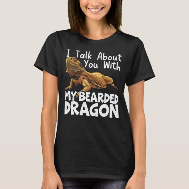 T-shirt Pogona Reptile Lizard Dragon Porté (Devant)