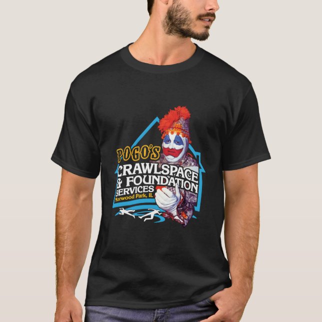 T-shirt Pogo'S Crawlspace Foundation Scary Serial Er Clown (Devant)