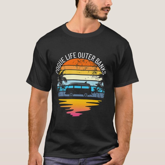 T-shirt Pogue Life Outer Banks Caroline du Nord Vacances (Devant)