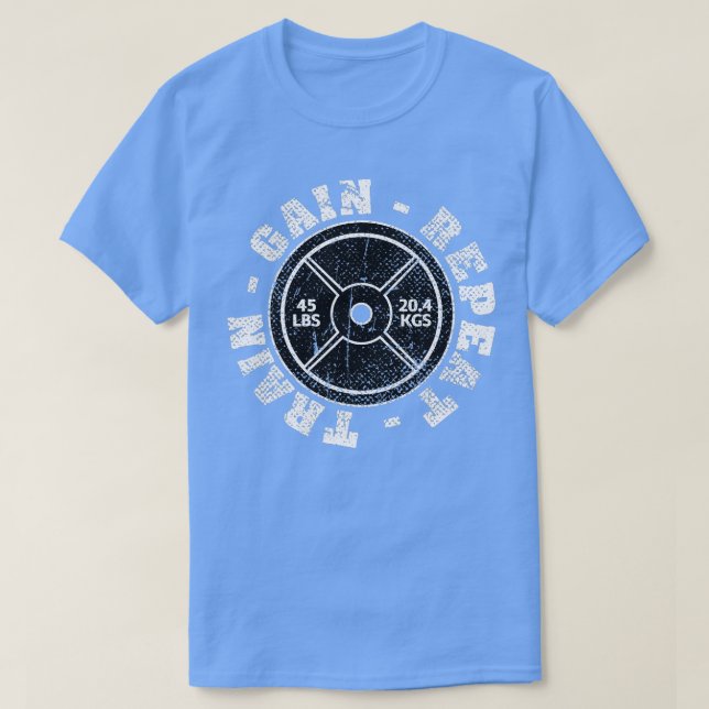 T-shirt Poids 45 lb Plaque Poids pluie Gain Répétition (Design devant)