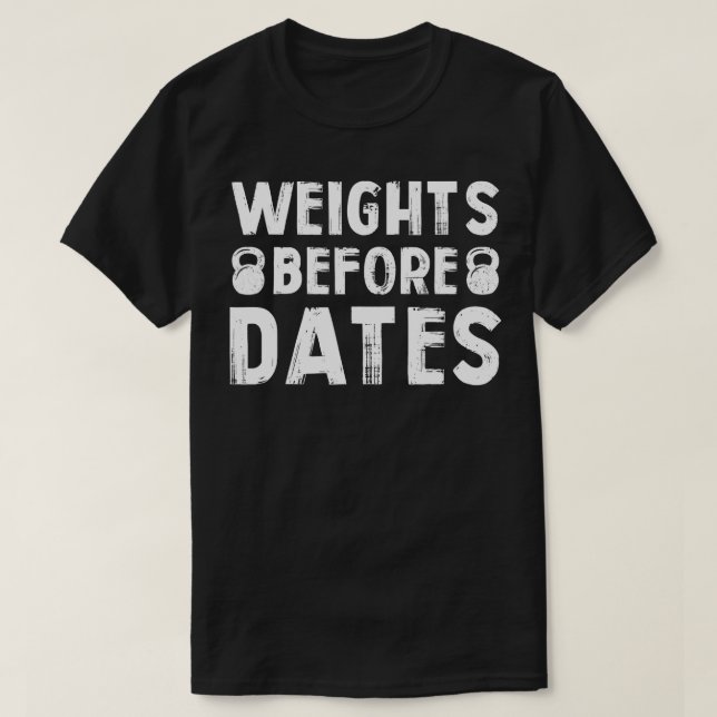 T-shirt Poids avant Dates levage cardio exercice Peser (Design devant)
