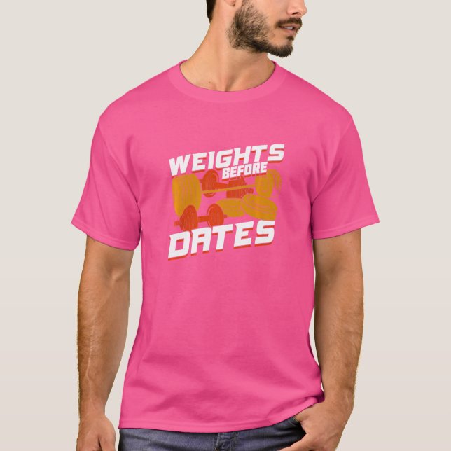 T-shirt Poids Avant Dates Pour Un Fitness (Devant)