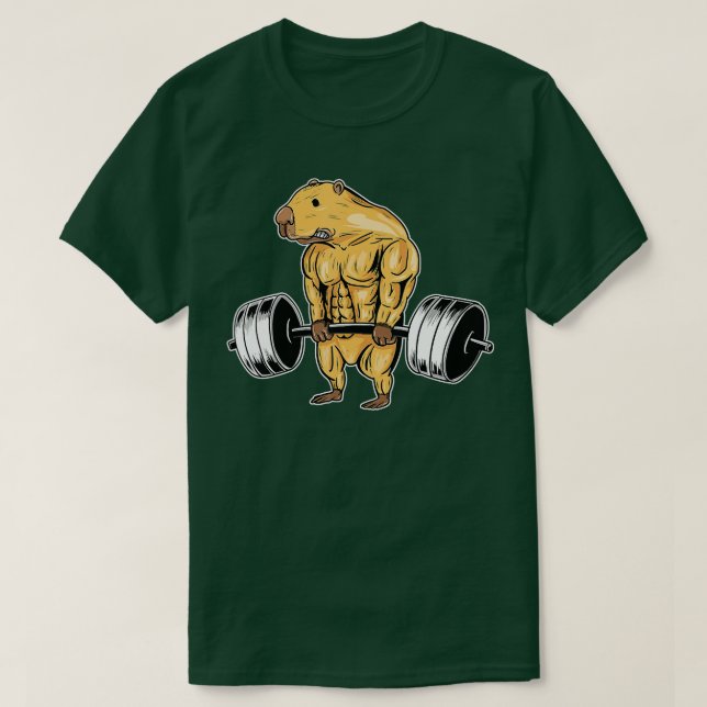 T-shirt Poids Capybara Bodybuilding Fitness Gym Wo (Design devant)