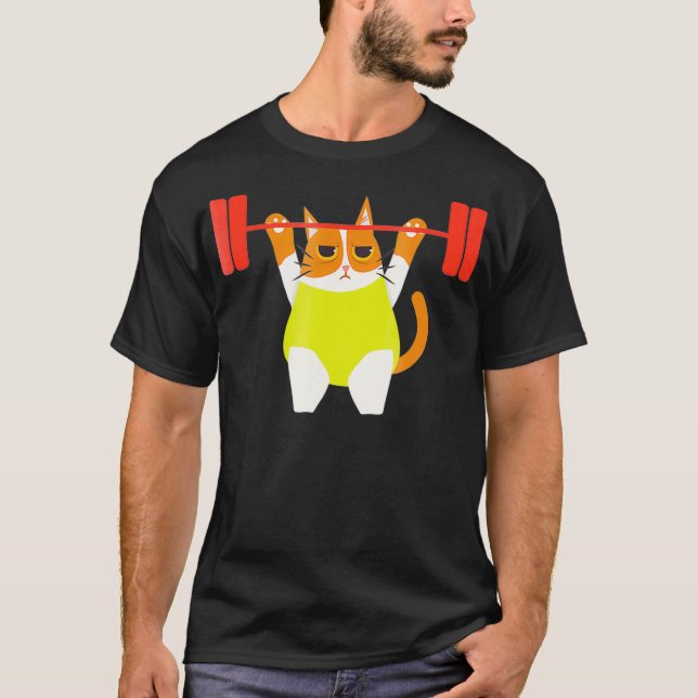 T-shirt Poids du chat Lifting amusant entraînement Amoureu (Devant)