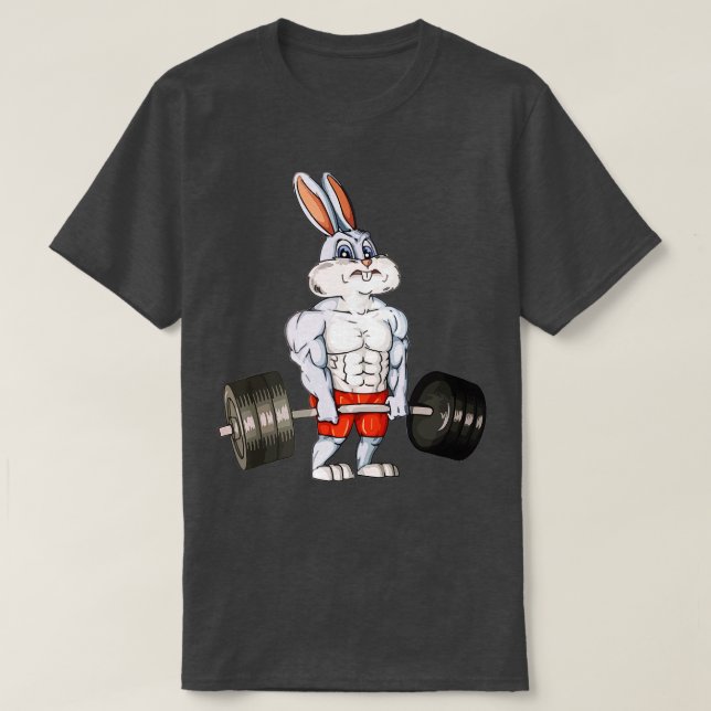 T-shirt Poids du lapin Funny Deadlift Fitness Pâques (Design devant)