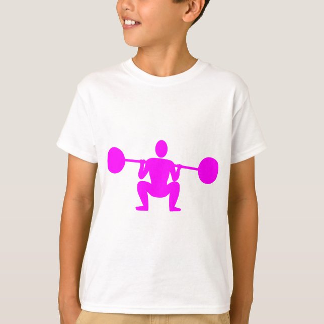 T-shirt Poids Lifter 01 - Magenta (Devant)