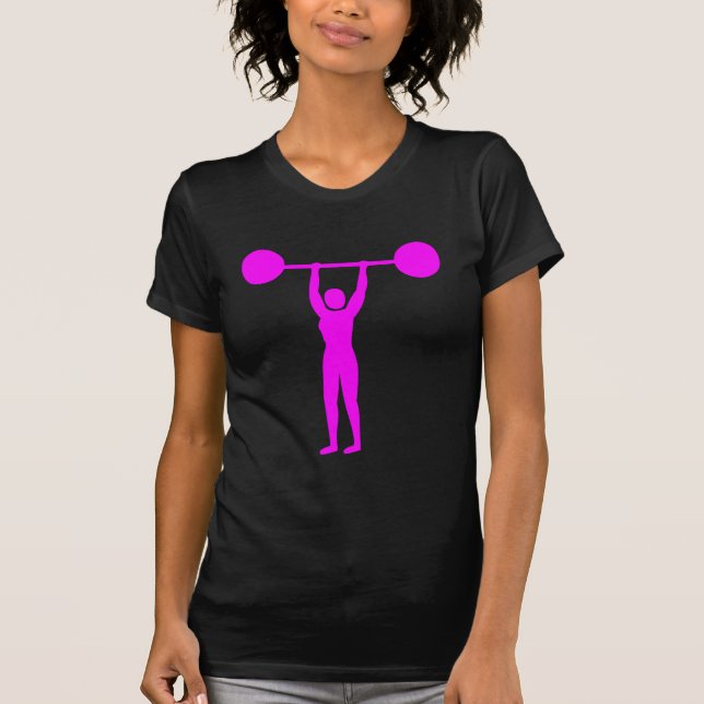 T-shirt Poids Lifting 02 - Magenta (Devant)