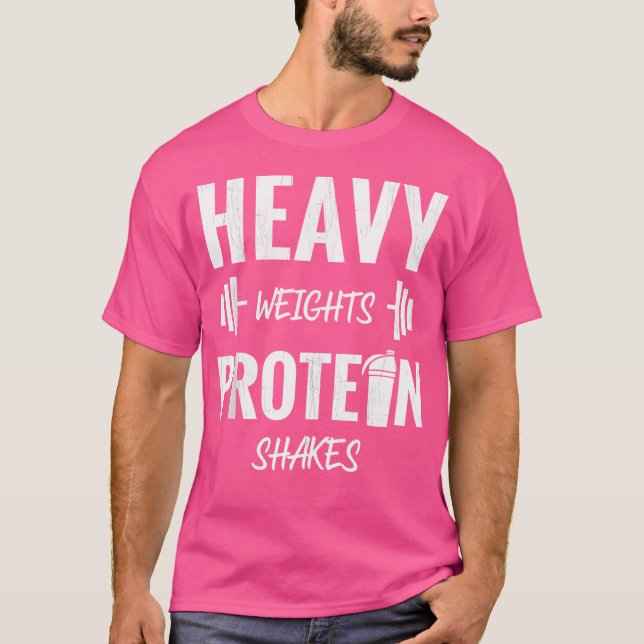 T-shirt Poids Lourds Protein Shakes Drôle Poids Levage (Devant)