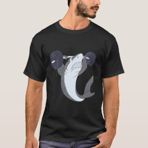 T-shirt Poids Poids Barbell de requin Entraînement Gym Poi