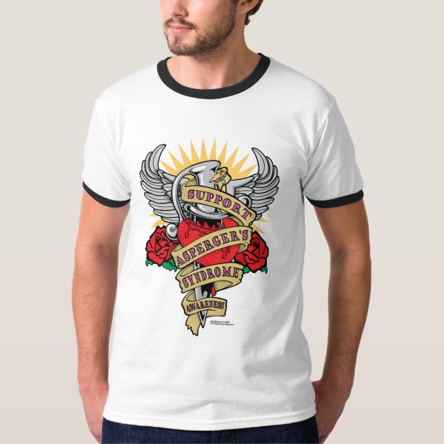 T-shirt Poignard de syndrome d'Asperger (Devant)