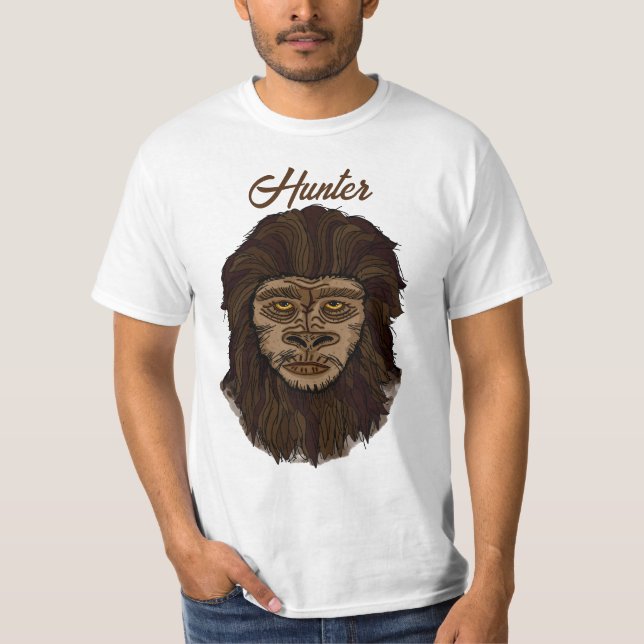 T-shirt Poignée Bigfoot Sasquatch Marécage Ape Chasseur (Devant)
