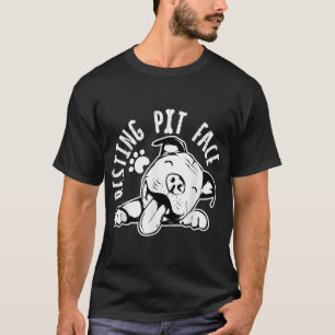 T-shirt Poignée de repos visage drôle chien, Pitbull mème