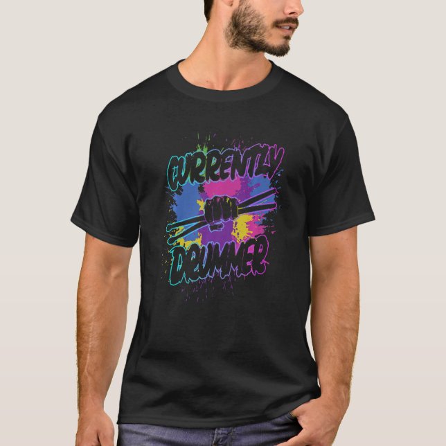 T-shirt Poignée de tambour Splash couleur de poing actuell (Devant)